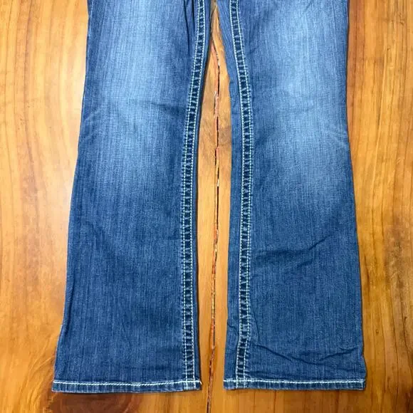 Ariat Denim Women's Jeans 31R Denim Mid Rise Boot Cotton Whipstitch Ocean Y16 - Picture 2 of 7